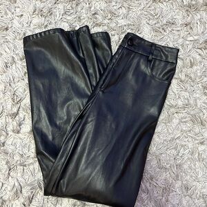 Black Faux Leather Pants